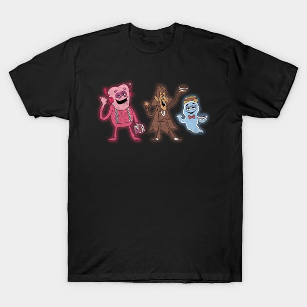 Hitchhiking Cereal Monsters! T-Shirt by chrisraimoart